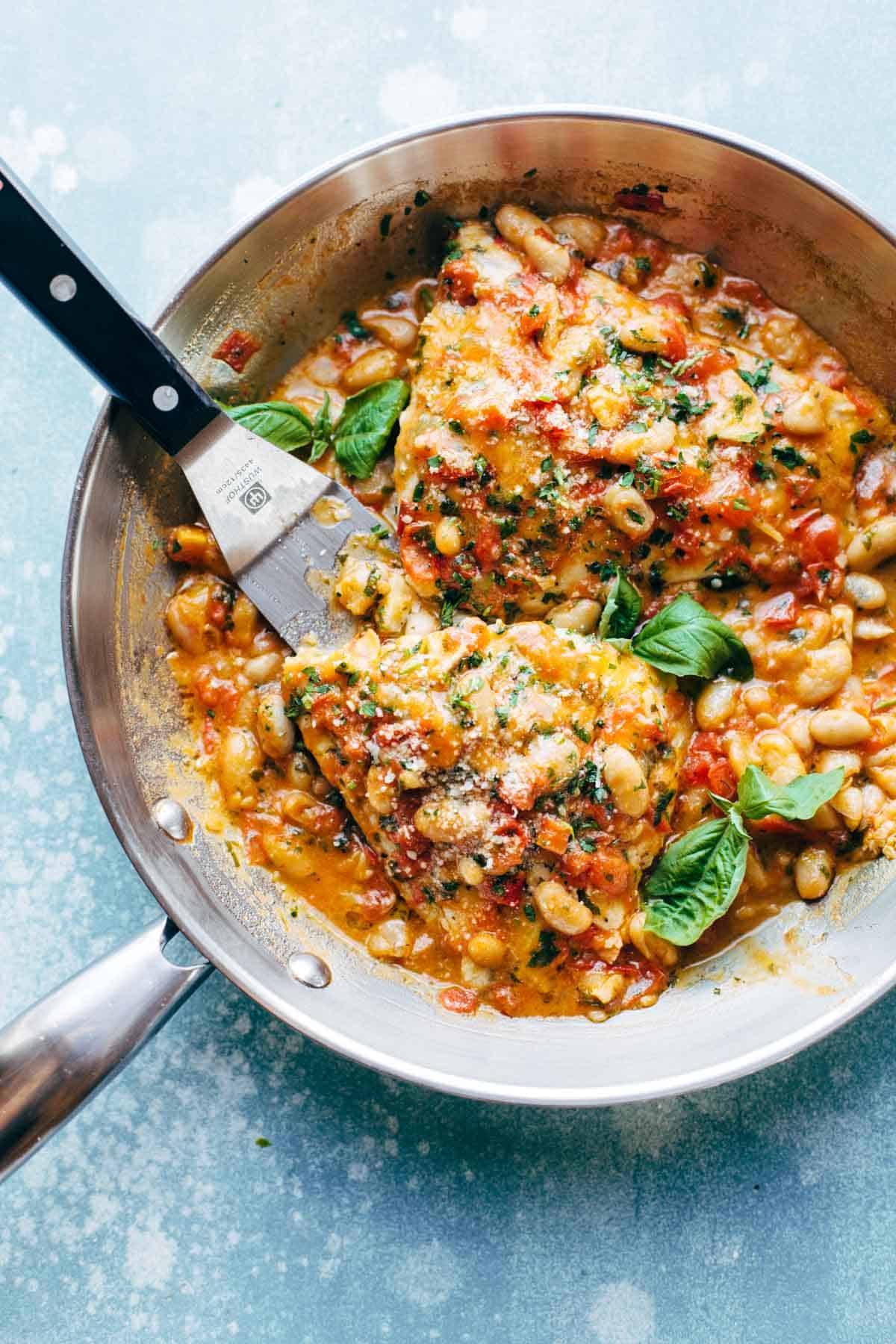 Basil Garlic Barramundi with Tomato Butter Sauce 1 Garlic Basil White Fish Skillet with Tomato Butter Sauce 5