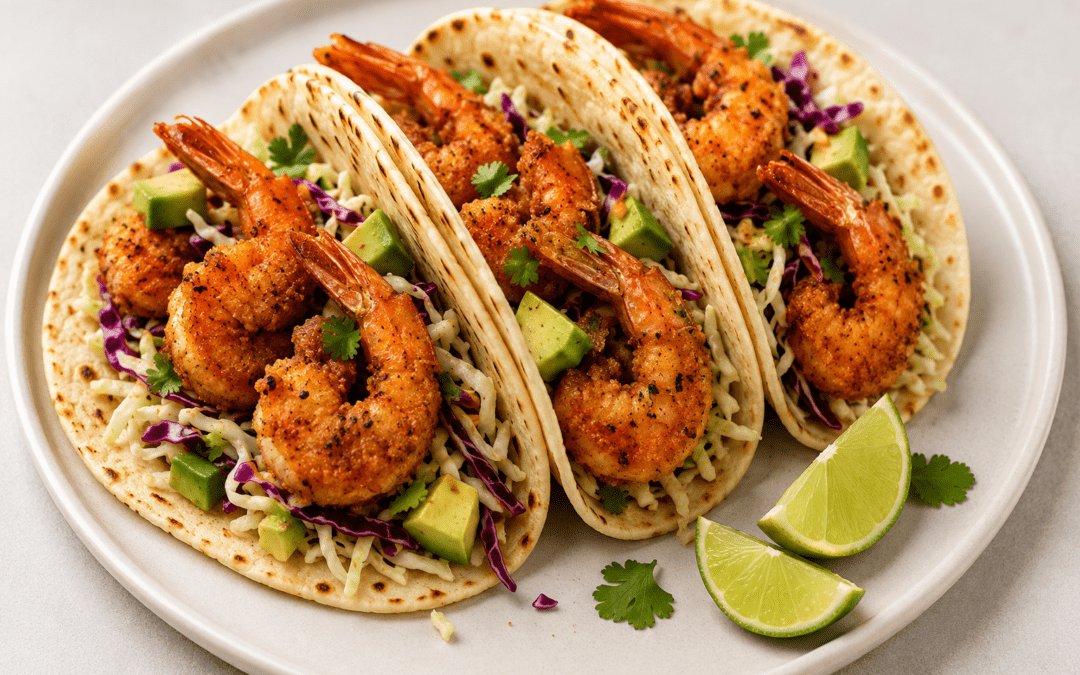 Crispy Fantail Shrimp Tacos
