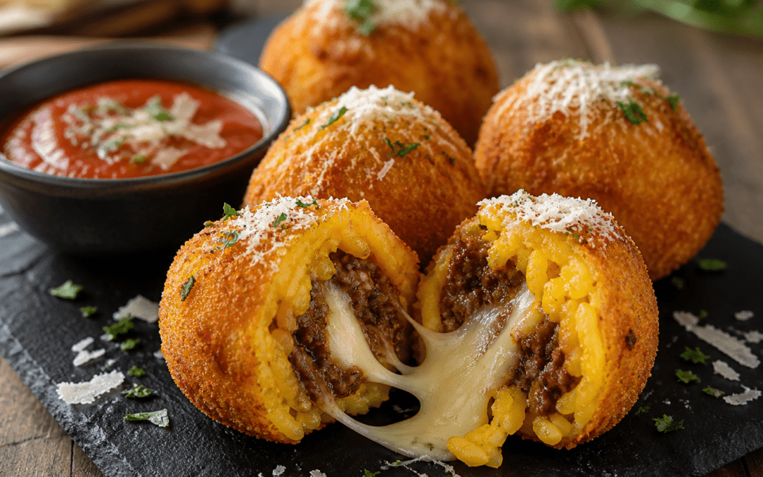 Flavored Cheesecake Beef Arancini with Saffron